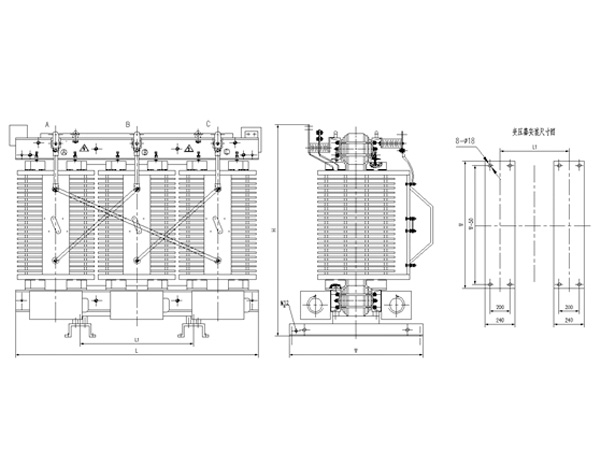 h级非包封三相干式配电变压器3